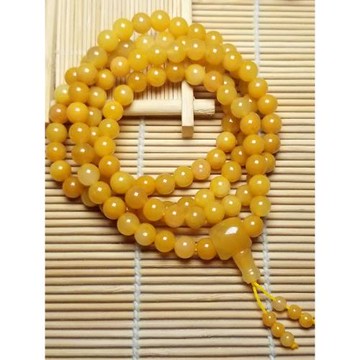 天然黃玉108顆多圈佛珠手鏈男款女款民族風個性飾品念珠手串項鏈