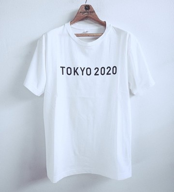 TOKYO 2020 白色 T 恤，M 尺寸，第 32 屆奧林匹克運動會，短袖，經典