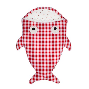 【限量版】鯊魚咬一口BabyBites純棉嬰幼兒睡袋-英倫紅格風