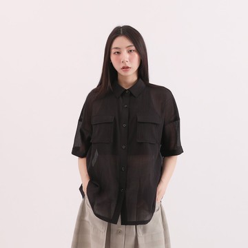 【經典原創】Langlang_琅琅大口袋襯衫_CLT027_黑