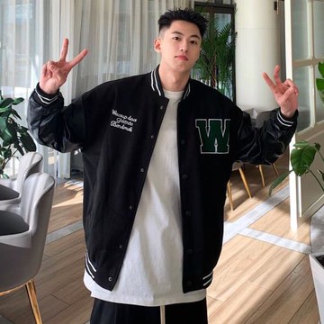 秋冬情侶美式棒球服外套男秋季大碼加厚棉衣棉服潮牌寬松夾克冬裝