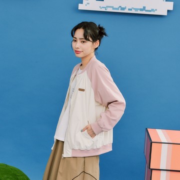 【Dailo】粉彩配色拉格蘭袖薄長袖外套 藍 粉 駝 (魅力商品)