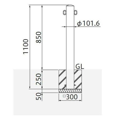 帝金バリカー S54-P ピラー型 スタンダードステンレスタイプ Φ101.6