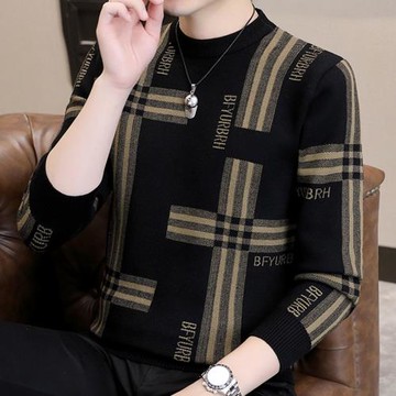 圓領毛衣男秋冬季2026新款潮流潮牌內搭上衣服男裝保暖打底針織衫