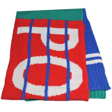 RALPH LAUREN POLO 紅綠藍撞色大字母針織圍巾(192CM)