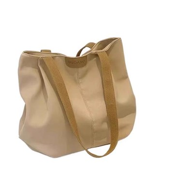 2025新款女帆布休閑手提包時尚潮流大容量簡約托特包通勤單肩包