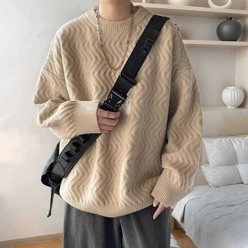 台灣出貨 男款秋冬加厚毛衣 針織衫 ins 慵懶風線衣外套 毛衣針織衫男 寬鬆毛衣 針織衫 休閒百搭毛衣 毛衣男