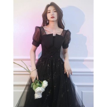 宴會小晚禮服裙女黑色氣質高端小眾輕奢2025新款小個子高級感年會