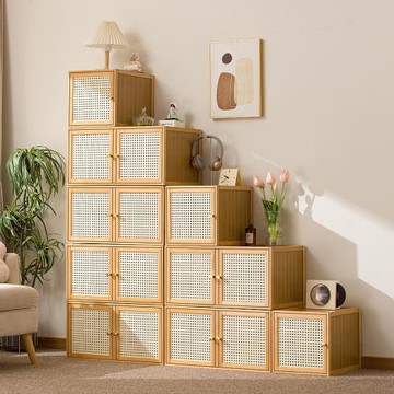 玩具雜物收納箱多功能收納柜卡萊克格子柜藤編收納盒整理盒收納筐