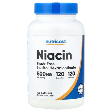 Nutricost, 非潮紅煙酸，500 毫克，120 粒膠囊