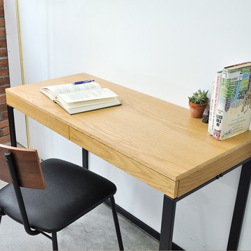 書桌 電腦桌 辦公桌 雙抽屜書桌 MIT台灣製 原木木紋【50N1-NA】特斯屋