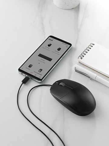 雷柏N100C有線鼠標TYPEC接口電腦筆記本手機平板安卓WIN蘋果光電-時尚精品