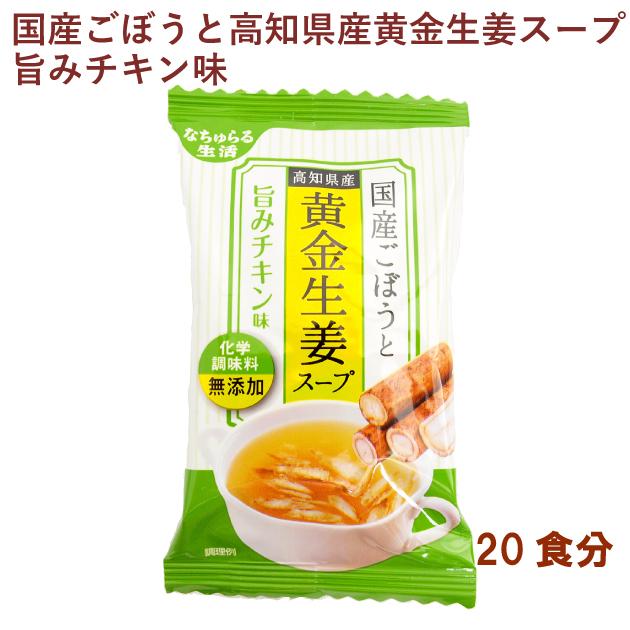 イー有機生活　お湯を注ぐだけ　国産ごぼうと高知県産黄金生姜スープ　旨みチキン味　20食分