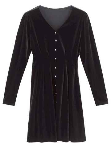 赫本小黑裙女2020春裝新款法式復古絲絨顯瘦氣質打底a字連衣裙子