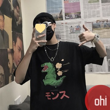 【ohi】寬鬆款短袖T恤 少女寬鬆T恤上衣 ins潮學生上衣 原宿風情侶裝 打底上衣 女生衣服 GTM1707