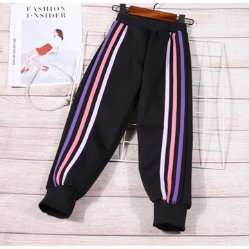 兒童秋冬加絨加厚保暖休閑褲子寬松男女童運動寶寶洋氣棉衛衣長褲