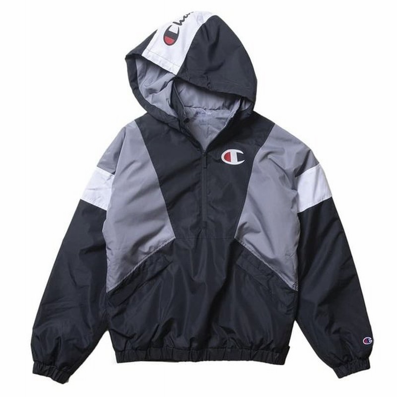 Champion チャンピオン ナイロンパーカー メンズ Sサイズ ブラックxグレーxホワイト 通販 Lineポイント最大get Lineショッピング