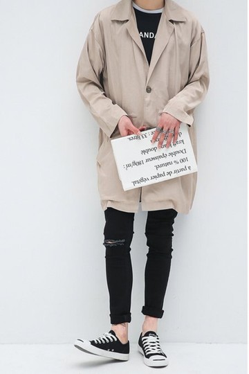 【JP.美日韓】日系/歐美男士當季薄款休閒中長款風衣 長版夾克 外套 風衣 長版外套 男