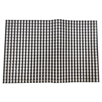 菊川本味 PVC餐墊 粗編織  45 x 30cm  黑銀色  1個