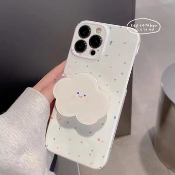 小清新波點云朵適用三星s23ultra手機殼硅膠s24輕奢s22+小清新s21簡約s20fe可愛note20/s10+全包a54a15a55a25