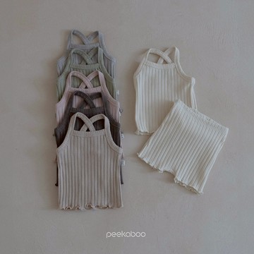 peekaboo wingo寬紋後交叉兒童套裝【現貨+預購】女童套裝 寶寶套裝 嬰兒套裝 韓國童裝 寶寶衣服