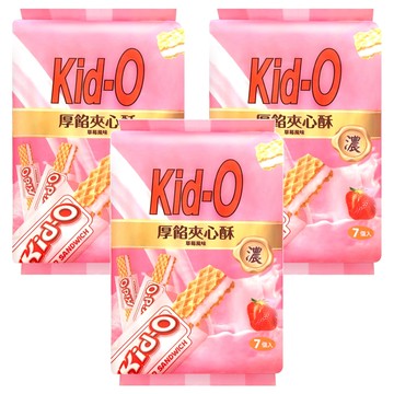 Kid-O 厚餡威化餅 草莓風味  91g  3袋