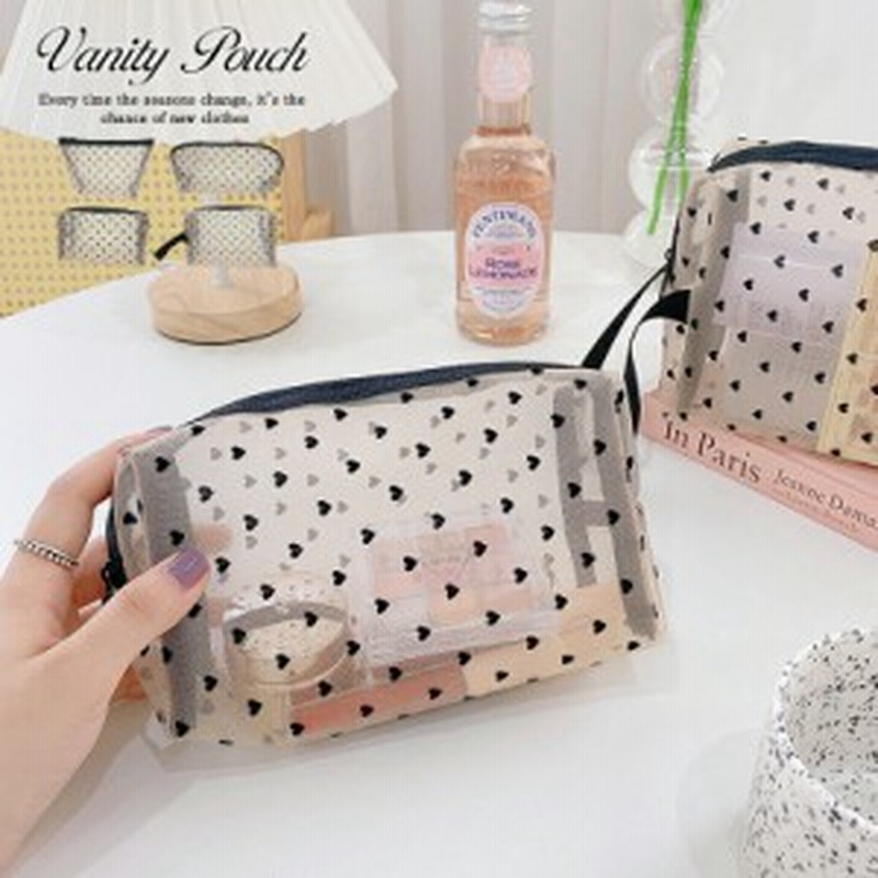 メッシュポーチ ハート柄 プリントポーチ 日用雑貨 バッグ 小物 整理 整頓 旅行 筆箱 デイリーポーチ 収納 可愛い レディースファッショ 通販 Lineポイント最大1 0 Get Lineショッピング