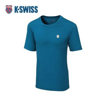 K-SWISS 涼感T恤 26SS PF TEE 17 M 短上衣 男短袖上衣 藍色 1013698-420