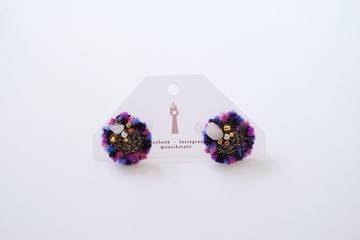 天然石 | 海松茶 | 麻線鉤織耳針