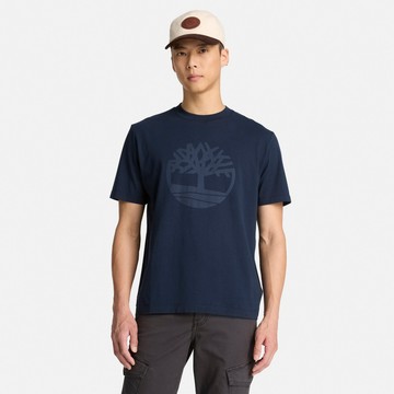 Timberland 男款深寶石藍大樹LOGO短袖T恤｜A2AZD433