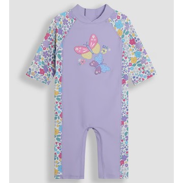 英國 JoJo Maman BeBe - 嬰幼兒/兒童連身式防曬泳裝-蝴蝶翩飛