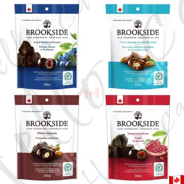 7/2抵台‼️🇨🇦北美 貝克詩 Brookside 藍莓果乾 巧克力 🍫🫐整顆杏仁 紅石榴 235克 可保存 夾鍊袋