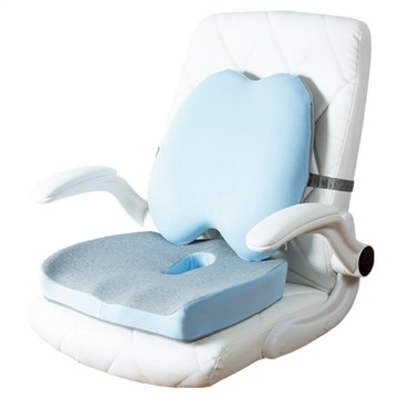 HONDONI 涼感冰絲5D護腰靠墊 記憶靠墊加坐墊 M9C-BL  45 x 40 x 7cm  藍色