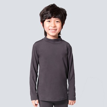 MIT溫灸刷毛立領發熱衣(銀河灰 童70-150)