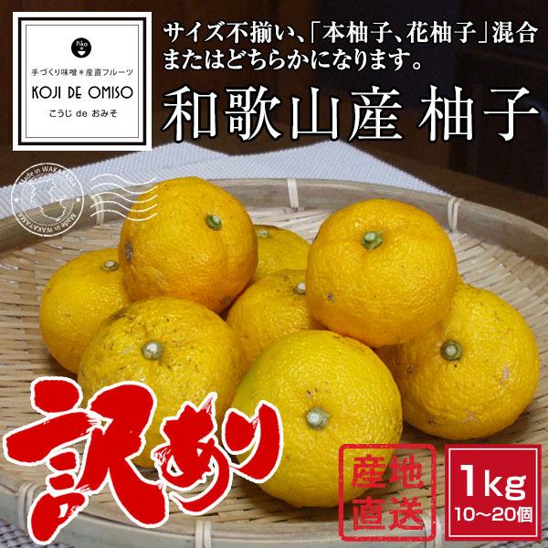 産地直送！ 和歌山産 ■訳あり 本柚子・花柚子混合・またはどちらか■ 約1kg ※サイズ不揃い