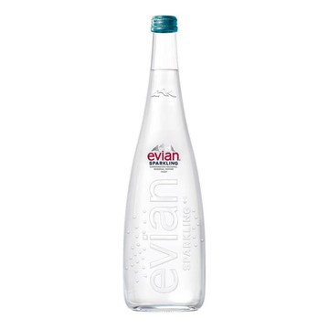 現貨免運 法國evian依雲 天然氣泡水 750ml x 12瓶(玻璃瓶裝)  SPARKING 公司貨 依雲 evian  (HS嚴選)