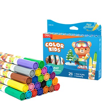 得力Deli COLOR KIDS水洗麥克筆/EC155-24/24色