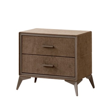 【Amos】仿亞麻布紋二抽收納櫃亞麻棕