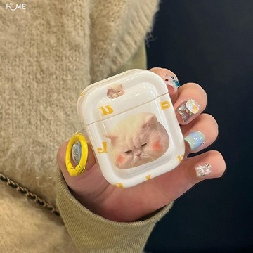 可愛委屈貓咪airpodspro2保護套蘋果藍牙2代耳機套3代軟殼防摔潮