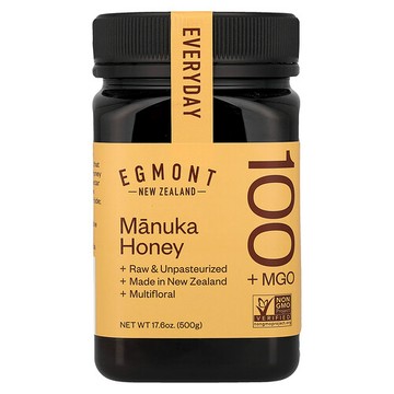Egmont Honey, 麥盧卡蜂蜜，未加工且未經巴氏除菌，MGO 100+，17.6 盎司（500 克）