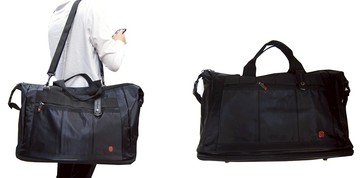 ~雪黛屋~OVER LAND 旅行袋中容量底部可加大容量可A4資料夾手提肩背斜側背附長背帶防水尼龍布可刷洗T5791A