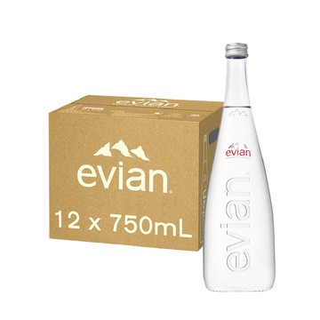 【evian依雲】天然礦泉水(玻璃瓶750ml/12入)