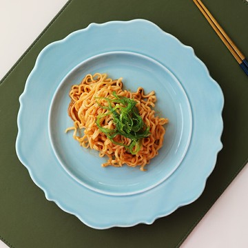 歐式創意藍色陶瓷盤子10英寸大盤西餐餐具牛排盤意面盤家用菜盤