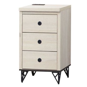 文創集 瑪法卡1.5尺三抽收納櫃(三色可選＋充電插座設置)-46x40x76-cm免組