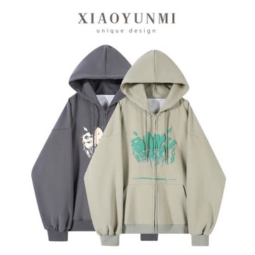 小云米 2025秋裝新款連帽衛衣女寬松外套像素衛衣潮流時尚款