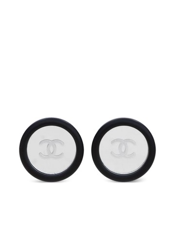 CHANEL Pre-Owned - 1995 CC clip-on earrings - women - Plastic - One Size - Silver