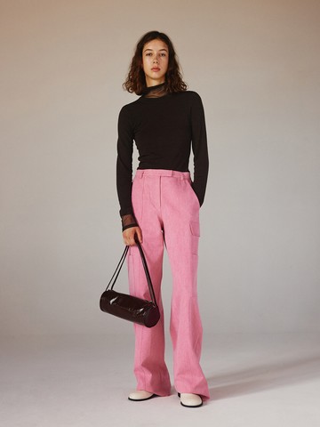 Cotton Cargo Pants - Pink