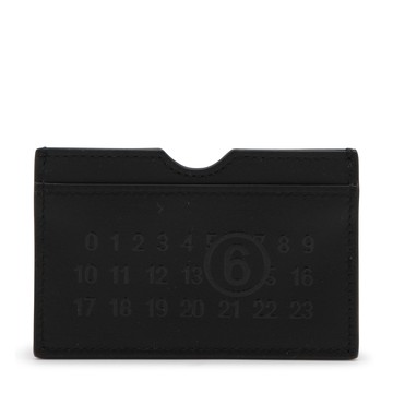 Mm6 Maison Margiela - Black Leather Numeric Logo Card Holder