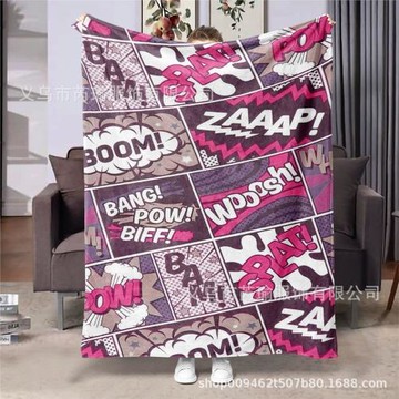 歐美風格印花法蘭絨毛毯空調毯小毯子一件起批雙面絨毛毯小蓋毯