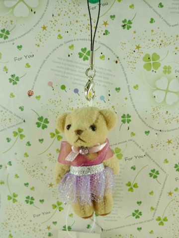 【震撼精品百貨】泰迪熊_Teddy Bear~吊飾-芭蕾-灰紫